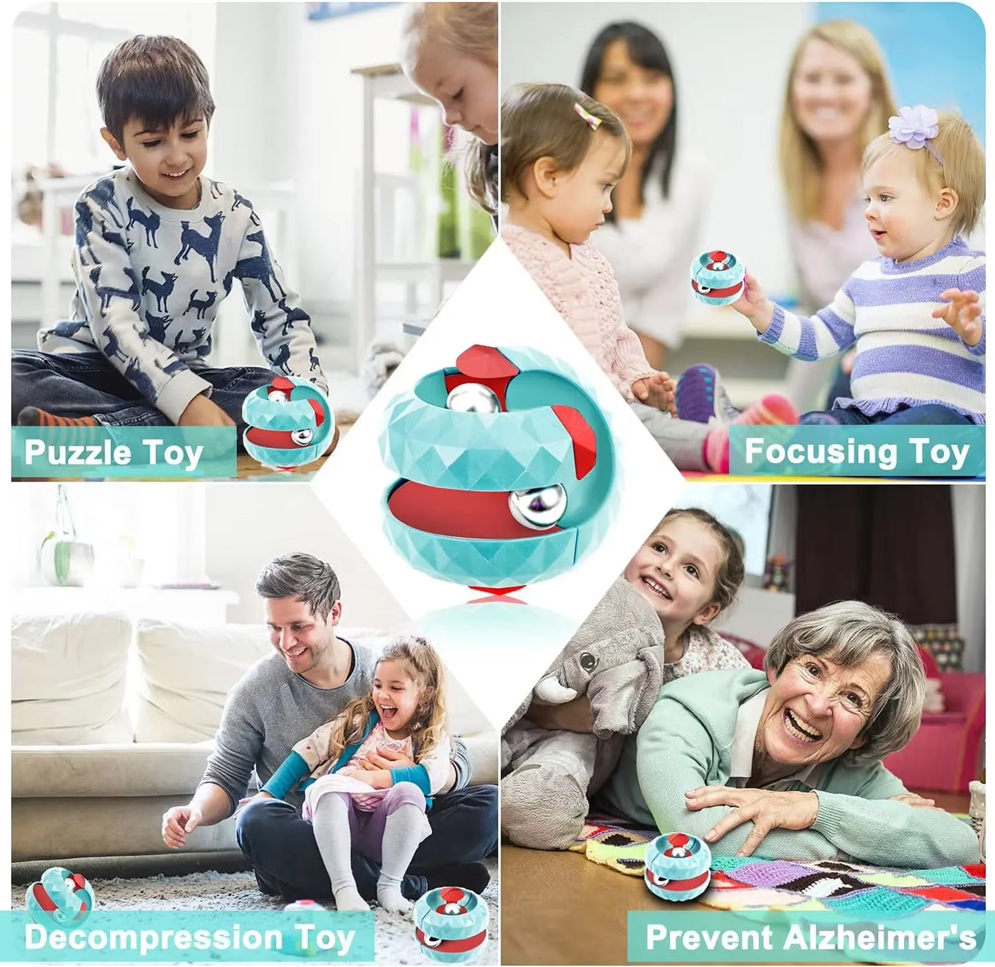Decompression Toy Children Orbit Ball Cube anti Stress Sensory Toys Fidget Toys for Kids Spinner Gifts for Kids Focus Training