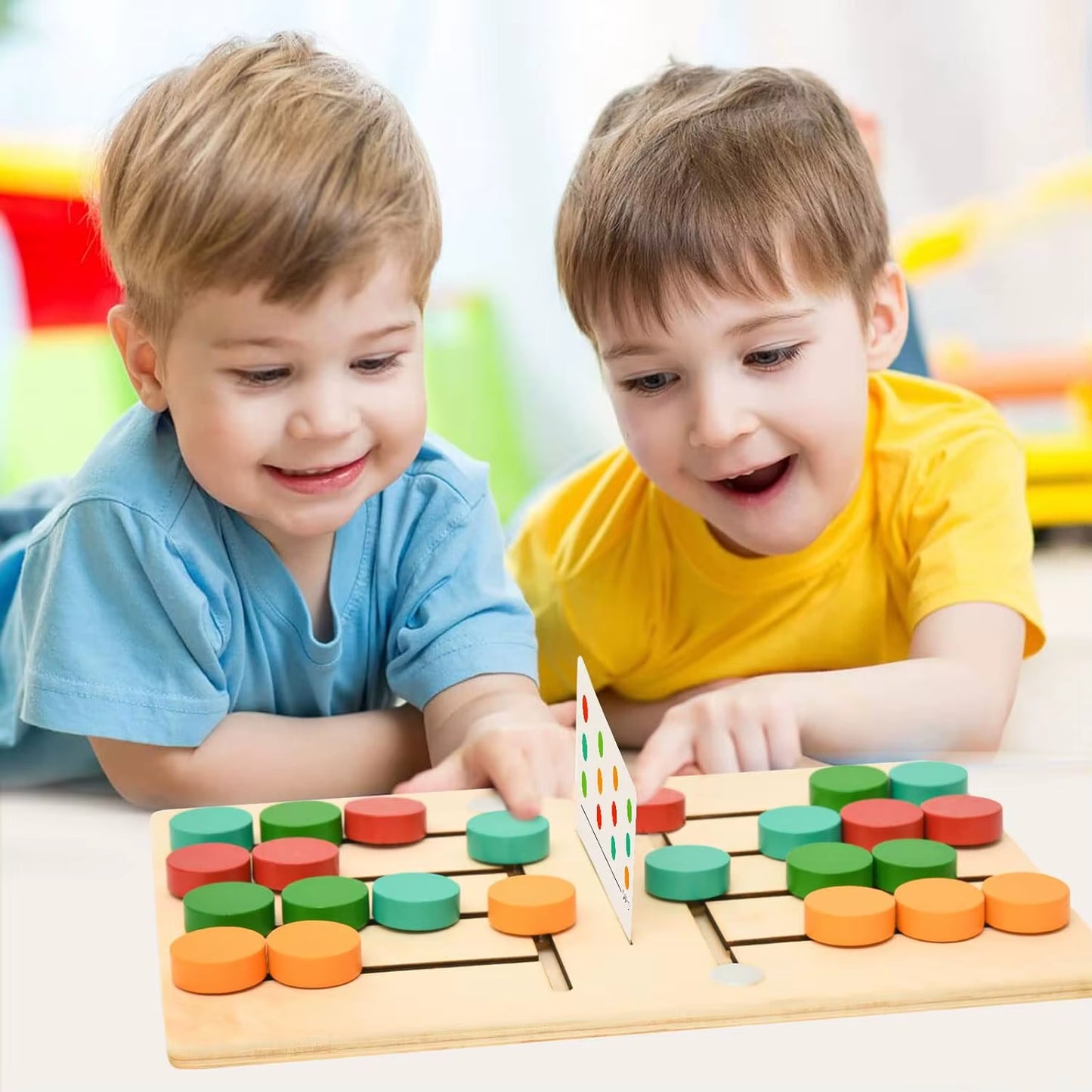 Montessori Wooden Color Matching Slide Sensory Educational Toys Preschool Activity for Toddlers
