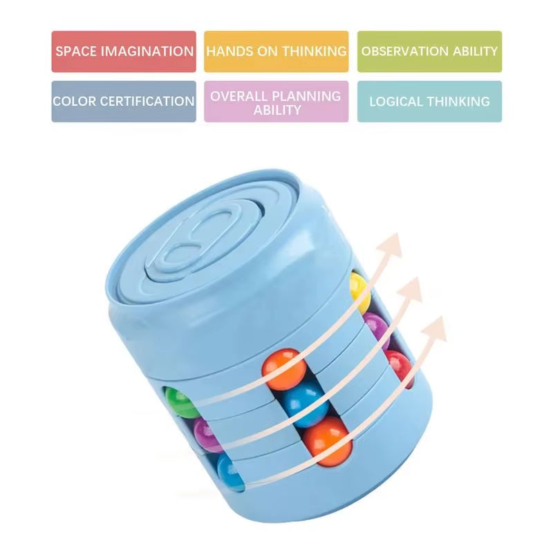 Multiple Functions Fidget Spinner Magic Colorful Beans Finger Spinning Relieves Stress Decompression Tool for Children and Adult