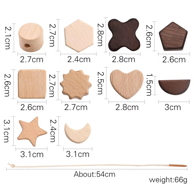 Wooden Baby Animal Threading Toys Blocks Board Games Stacking Toys Montessori Hands-On Ability Educational Children Blocks Gifts