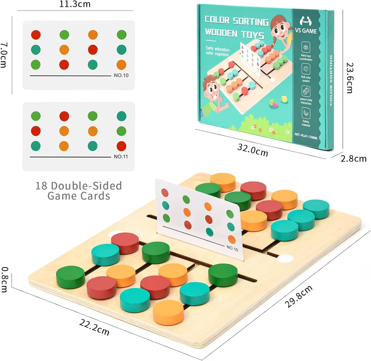 Montessori Wooden Color Matching Slide Sensory Educational Toys Preschool Activity for Toddlers
