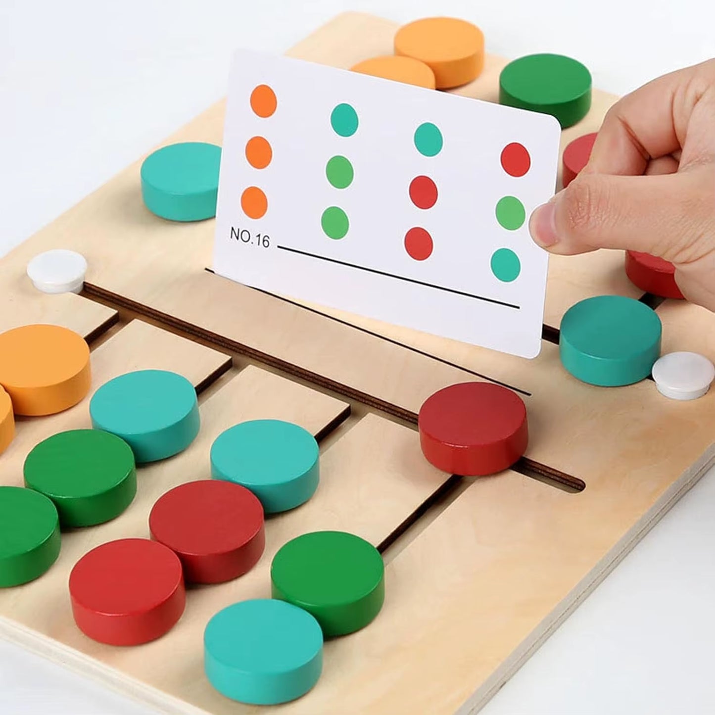 Montessori Wooden Color Matching Slide Sensory Educational Toys Preschool Activity for Toddlers
