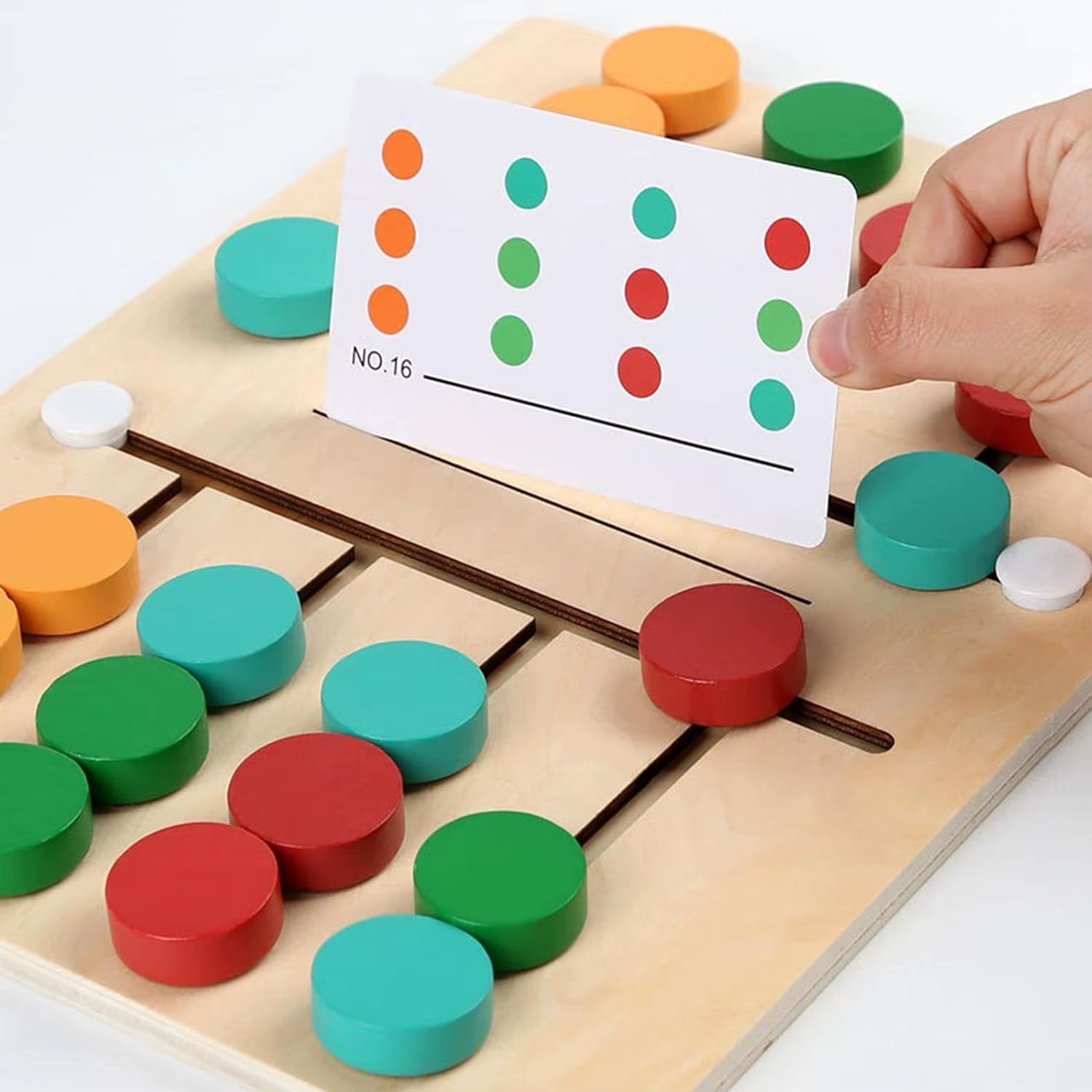 Montessori Wooden Color Matching Slide Sensory Educational Toys Preschool Activity for Toddlers