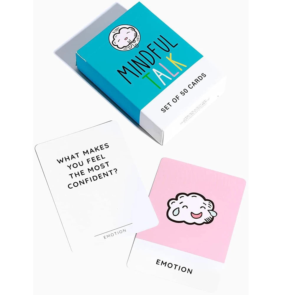 50 Cards Mindful Talk English Version of Mindful Talk Children'S Card Game Family Party Leisure Cards Gifts