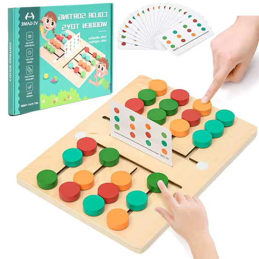 Montessori Wooden Color Matching Slide Sensory Educational Toys Preschool Activity for Toddlers