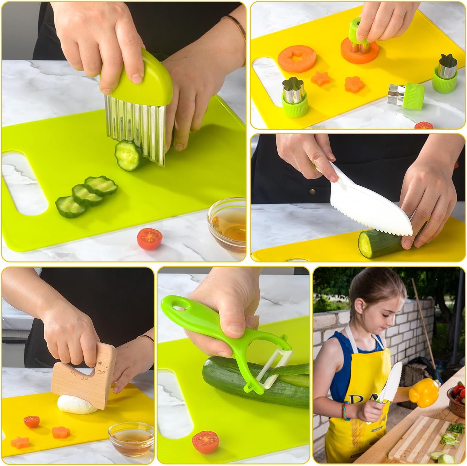 27-Piece Montessori-Inspired Kids Cooking Set with Safe Knives and Kitchen Tools for Toddlers
