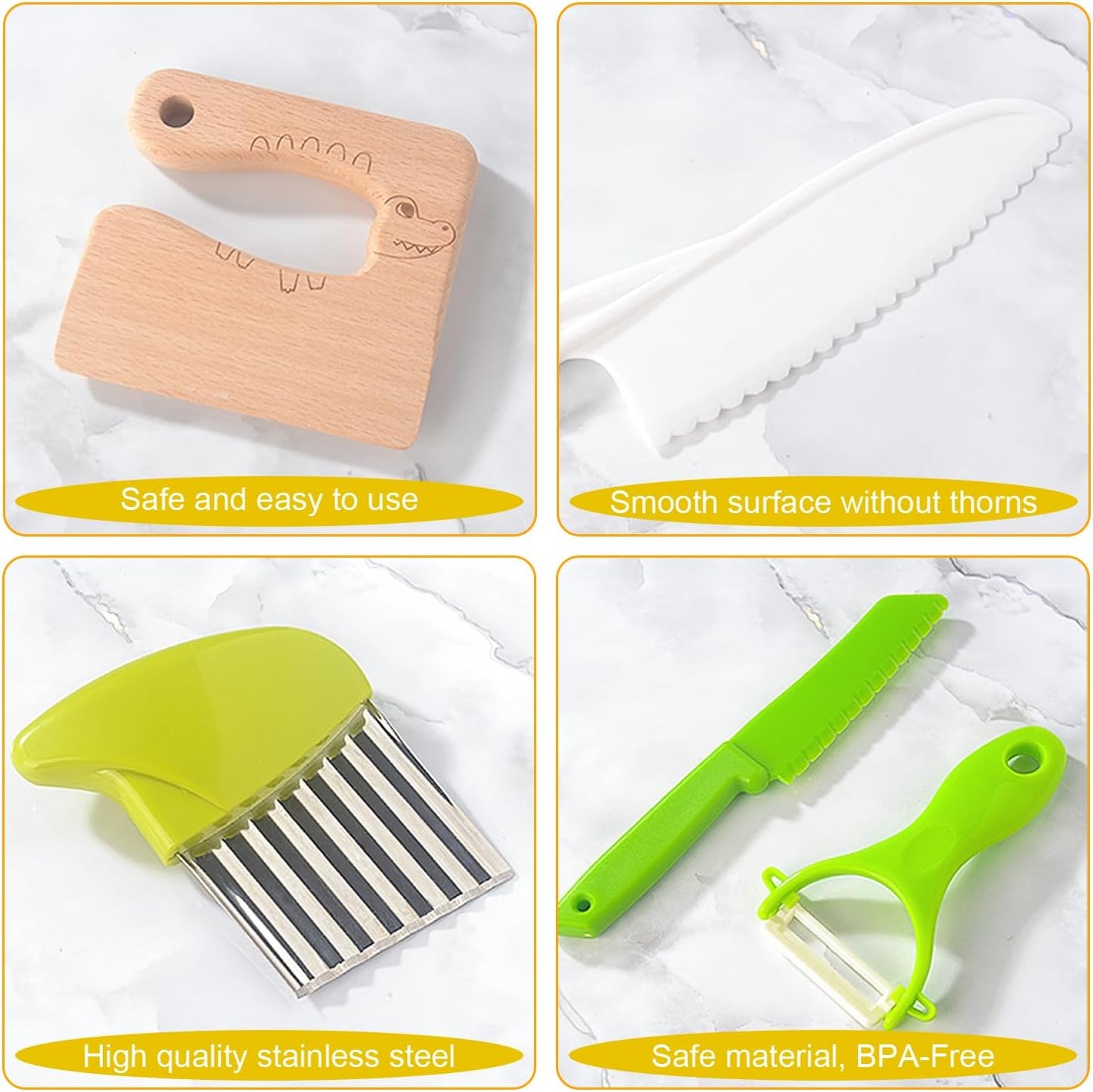 27-Piece Montessori-Inspired Kids Cooking Set with Safe Knives and Kitchen Tools for Toddlers