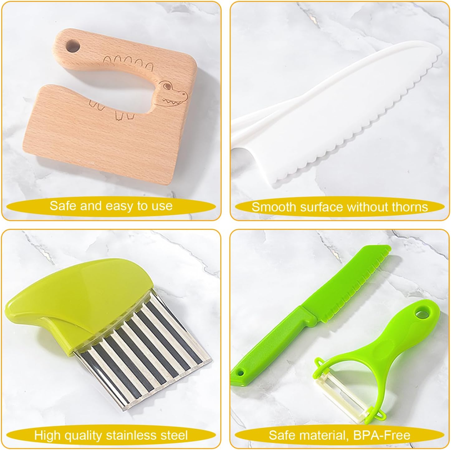 27-Piece Montessori-Inspired Kids Cooking Set with Safe Knives and Kitchen Tools for Toddlers