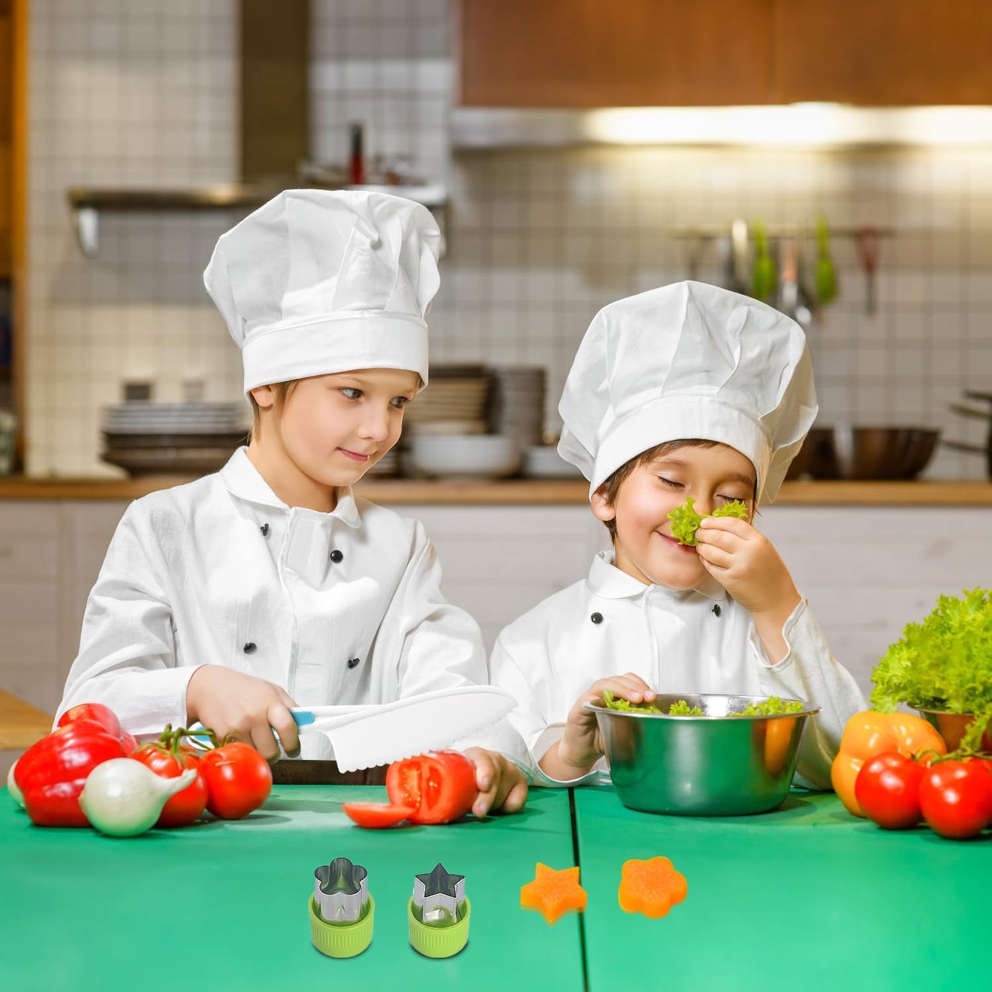 27-Piece Montessori-Inspired Kids Cooking Set with Safe Knives and Kitchen Tools for Toddlers