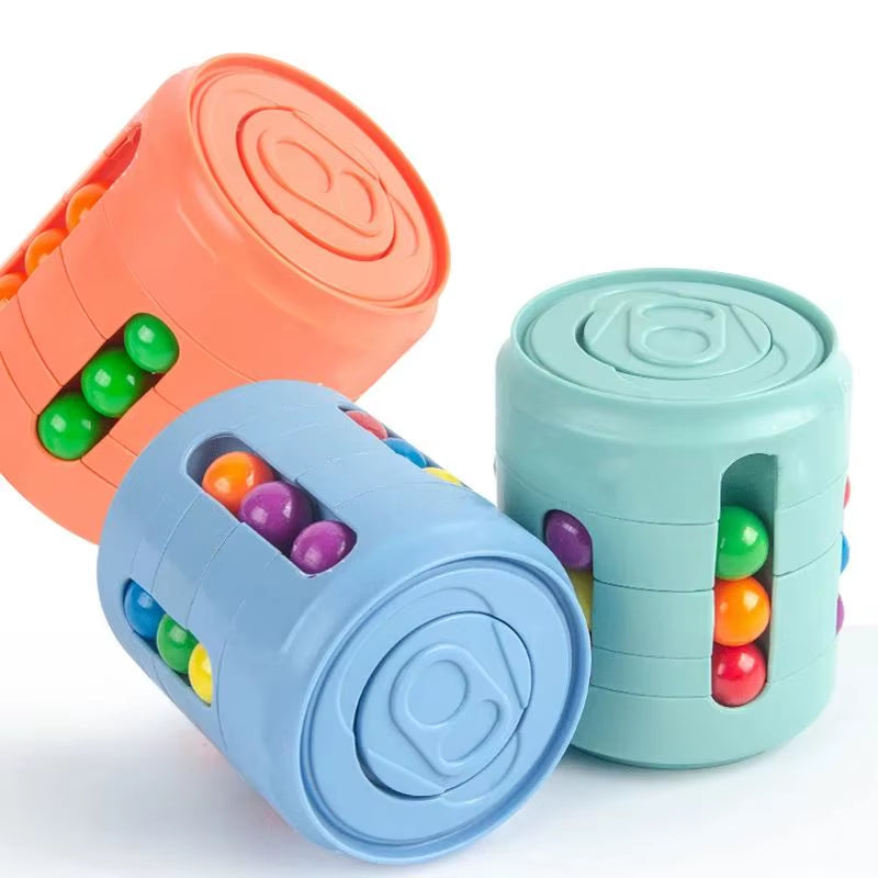 Multiple Functions Fidget Spinner Magic Colorful Beans Finger Spinning Relieves Stress Decompression Tool for Children and Adult