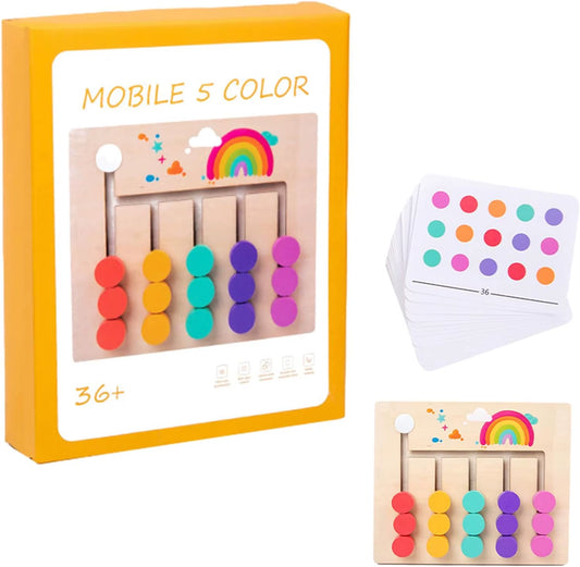 Montessori Wooden Color Matching Slide Sensory Educational Toys Preschool Activity for Toddlers